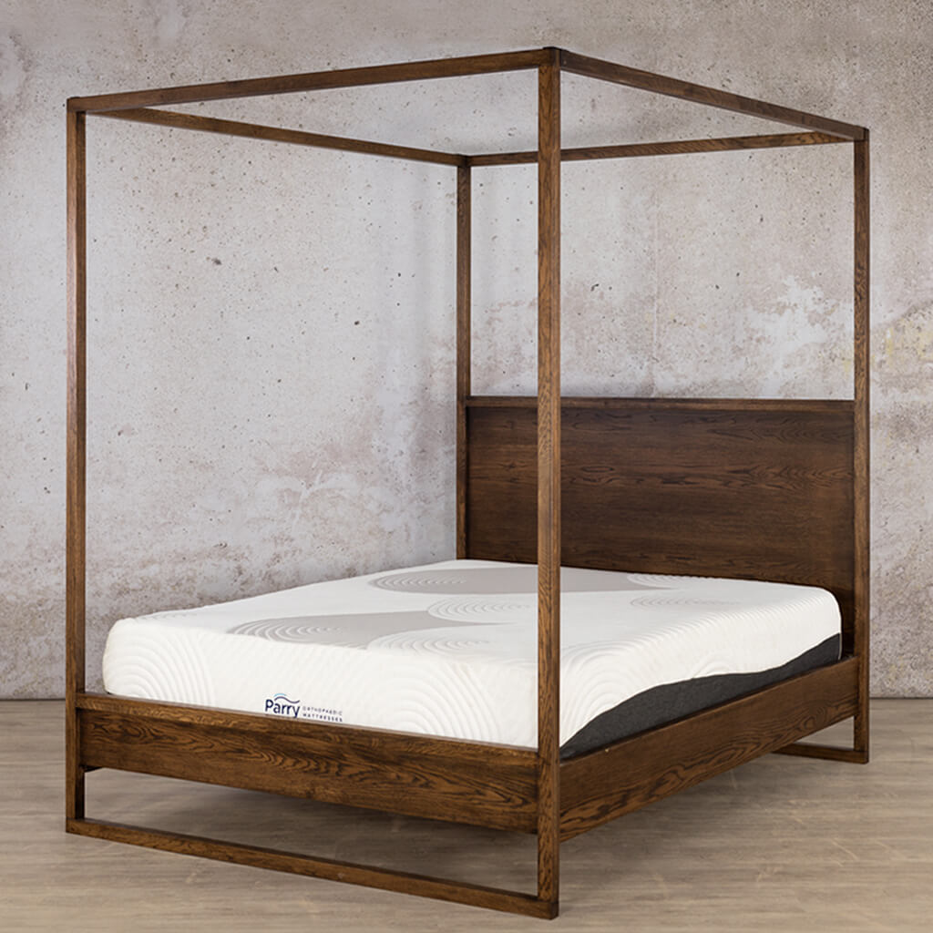 Roscoe 4 Poster Wood Bed Frame - Antique Dark Oak